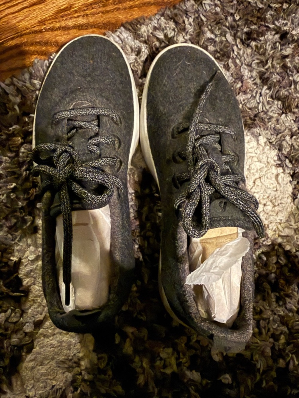 allbirds Women's Black Lace-Up Wool Sneakers